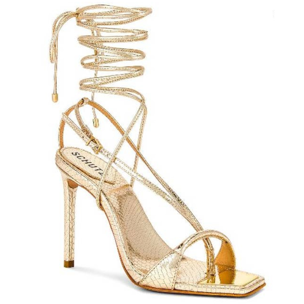SCHUTZ Vikki Gold Heels Size 8.5B Special Occasion